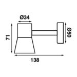 14-2093-D3X-Tube-D3-Reading-Light-Dimensions