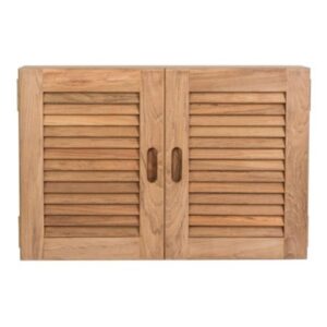 Teak Cabinet with Two Louvre Doors (Extra Deep)