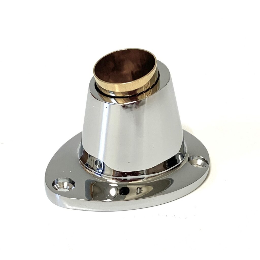 Chrome Brass Teardrop Flagpole Socket