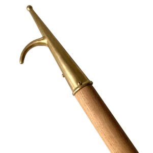 Solid Teak Boat Hook - Brass Head