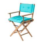 Solid-Teak-Directors-Chair-Un-Oiled-Aqua-Cushion