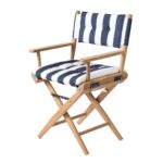 Solid-Teak-Directors-Chair-Un-Oiled-Navy-White-Cushion