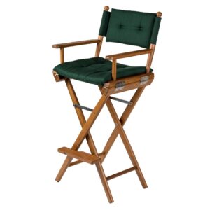 Solid Teak Helmsman Seat with Green Cushion