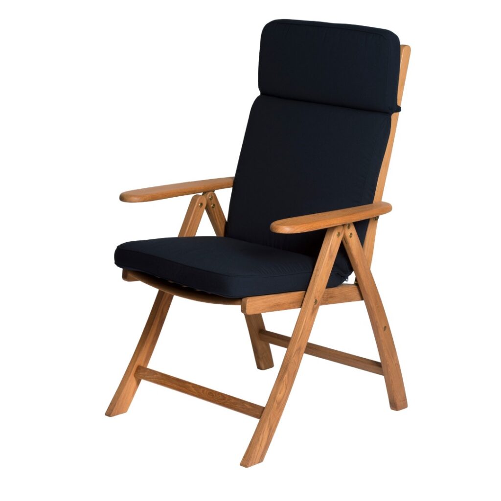 Solid Teak Reclining Armchair & Footstool