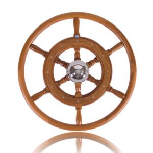 Stazo Solid Teak Steering Wheel - Type 5