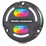 2LT 016 148-001_Apelo Underwater Light_A2_Aluminum_Charcoal Front_RGB-Model_Angled Left_CMYK (1)