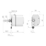 Roca W5 Wiper Motor Dimensions